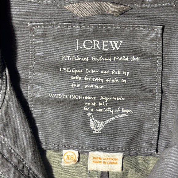 J. crew military style relaxed boyfriend field jacket xs waxed denim grunge - Picture 2 of 12